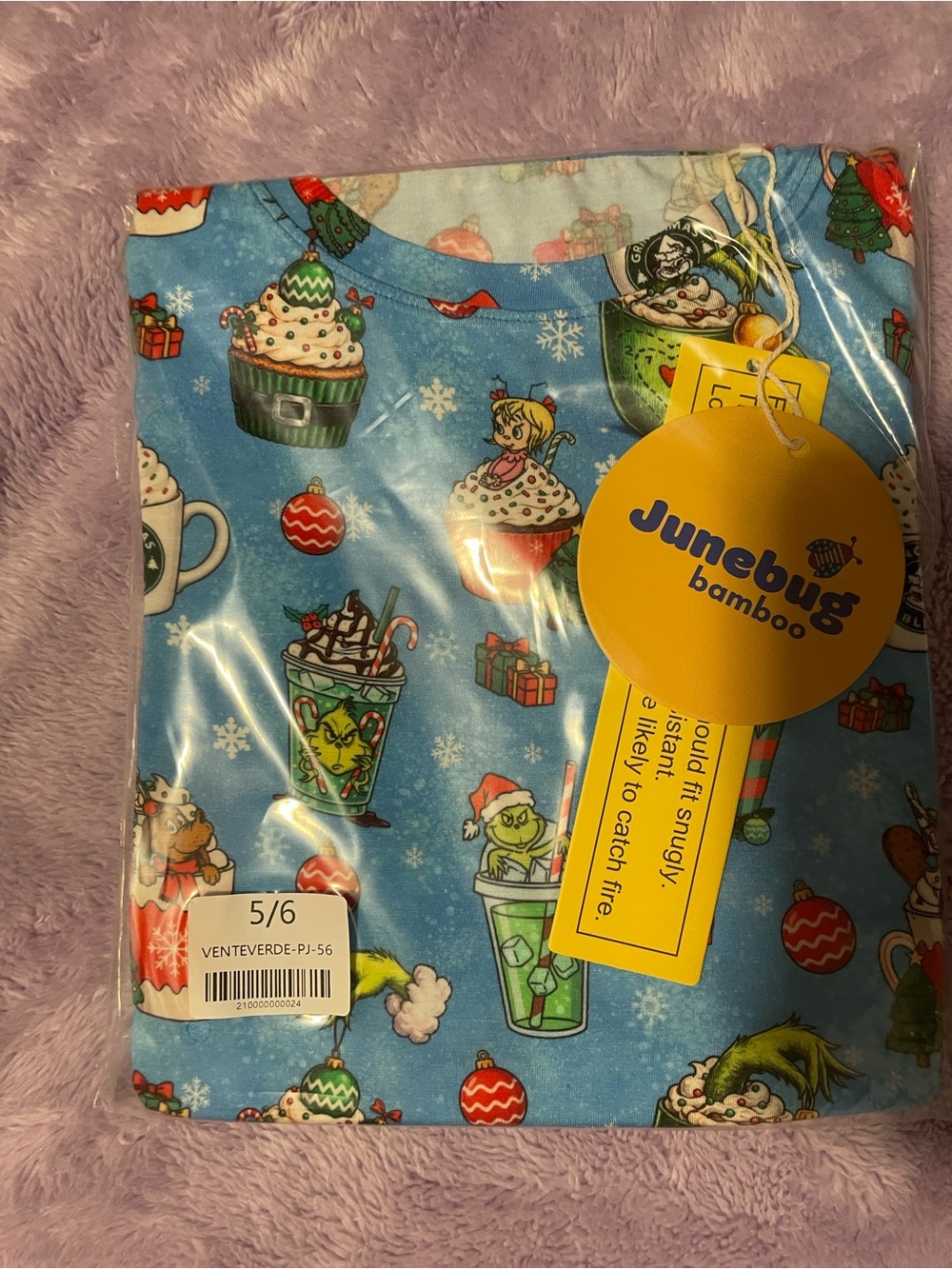 Junebug Bamboo Grinch Vente Verde PJs